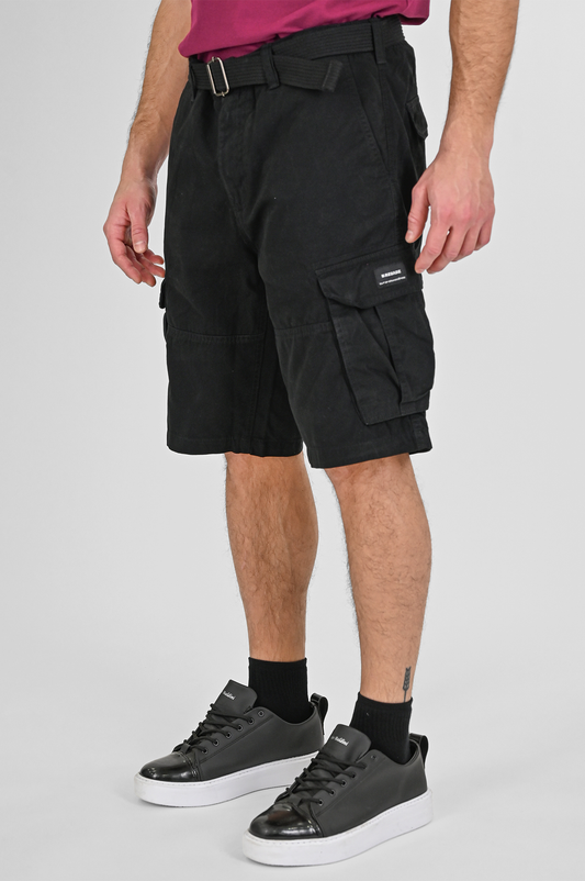 Rebase Cargo Shorts with Belt 7028 | Black