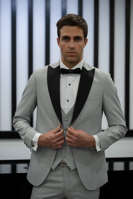 Γαμπριάτικο Κοστούμι Boston Peak Lapel | Γκρι