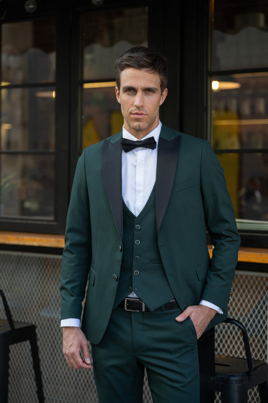 Γαμπριάτικο Κοστούμι Boston Peak Lapel | Σκούρο Πράσινο